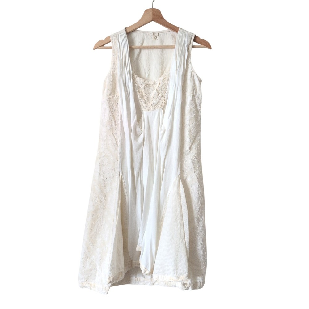 Ela Cream 100% Organic Cotton Embroidered Lace Boho Dress Womens S Whimsy Fairy